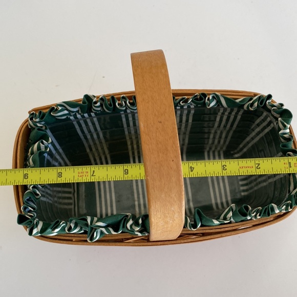 Longaberger Vintage Basket with Green Liner and Protector - Picture 5 of 7